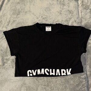 Gymshark Black crop with White Logo